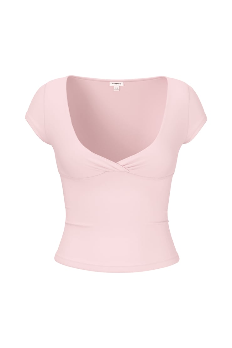 Sleek Crossover T-Shirt, Pink, large