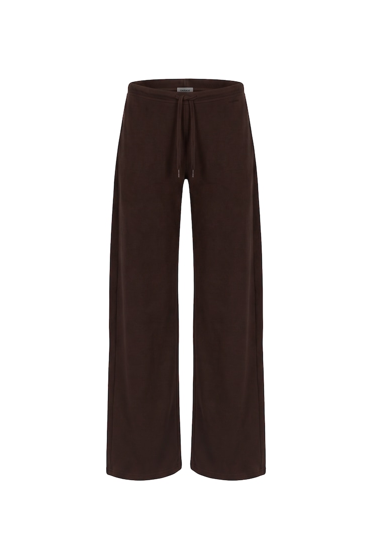 StretchTerry™ Wide Leg Pants, Chocolate Mousse Brown, large