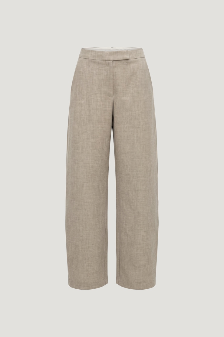 Slater Barrel Leg Pants Warm Oats Beige large