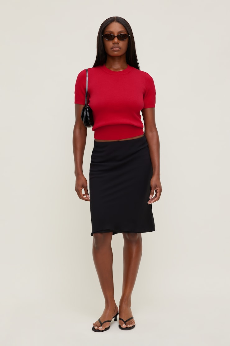 Clara Short Sleeve Sweater High Risk Red large