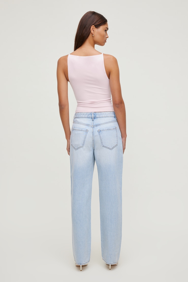 Sculpt Strappy Boat Neck Tank Top Pale Lilac Pink large