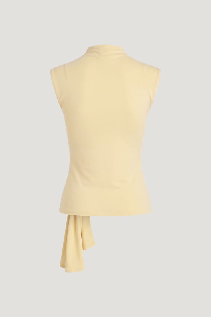 Sculpt Draped Scarf Top Pale Yellow large
