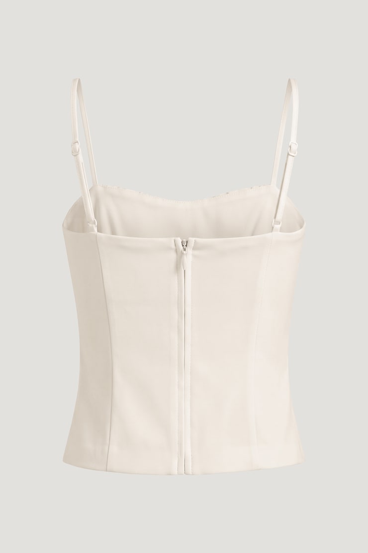 Satin Crepe Bustier Top