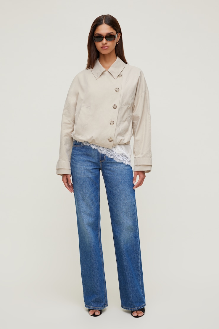 Twill Asymmetric Button Up Jacket