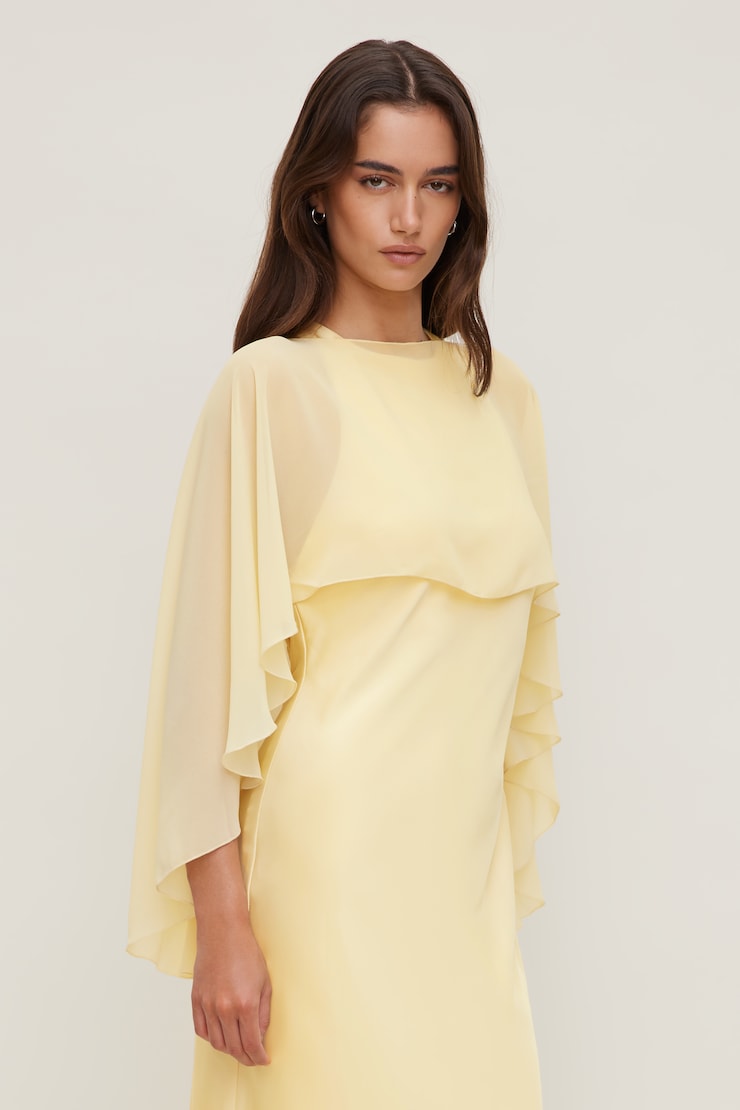 Sheer Short Cape Pale Yellow large