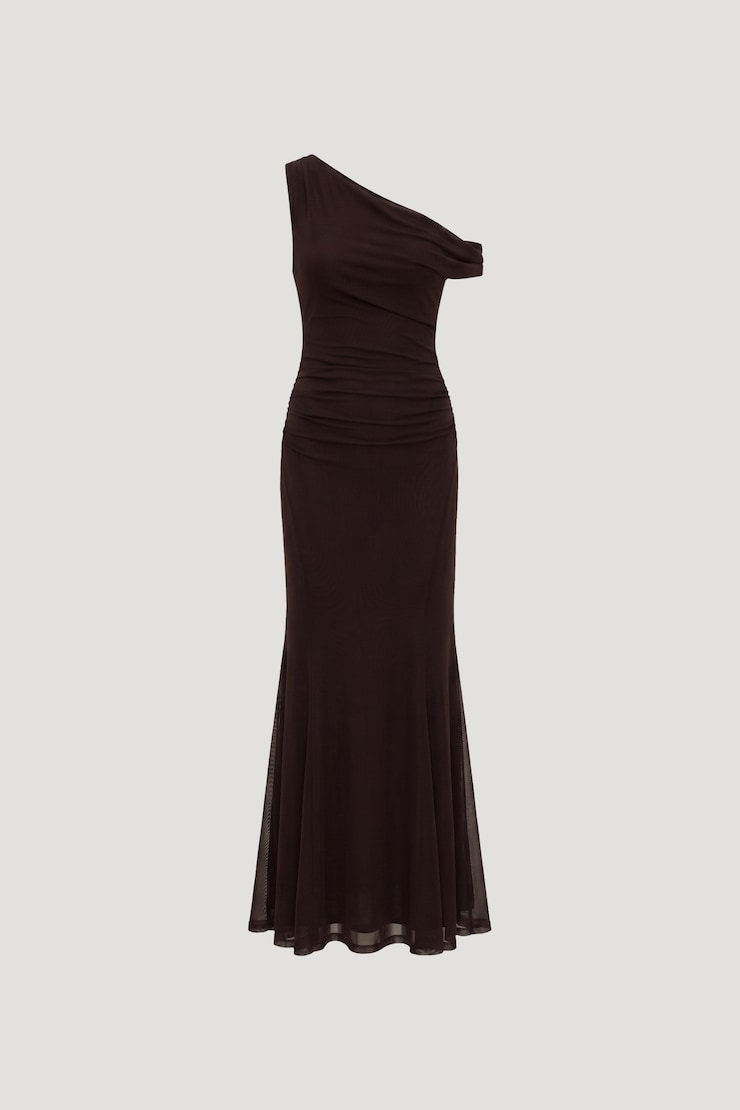 Kristina Mesh Maxi Dress Cherry Lacquer Burgundy large