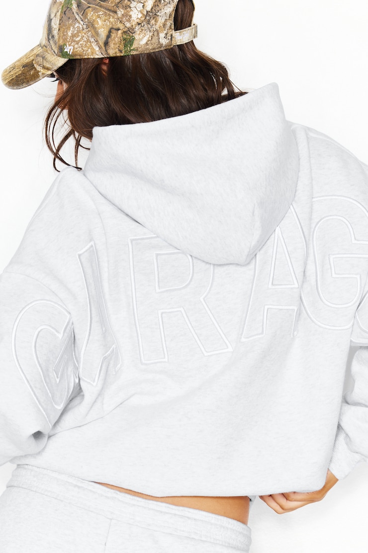 UltraFleece Hoodie, Spring Grey Mix with Large GARAGE Logo, large