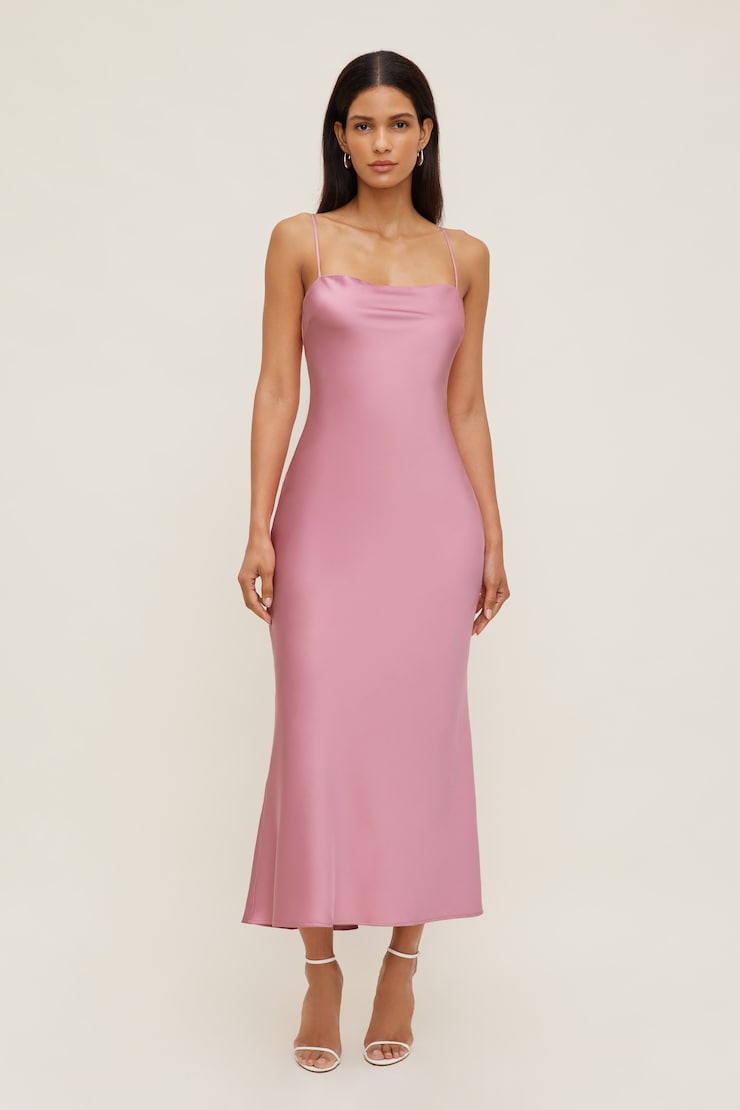 Aubrey Satin Maxi Dress Cashmere Rose Pink large