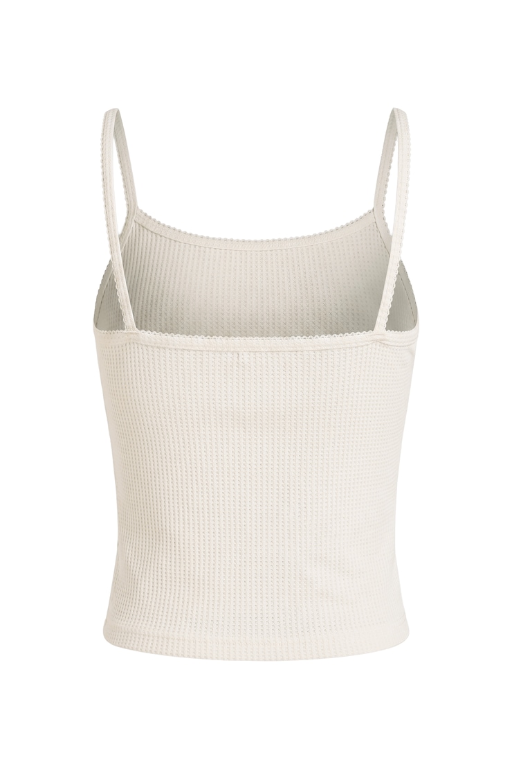 Waffle Cami Top, Coconut Whip Beige, large