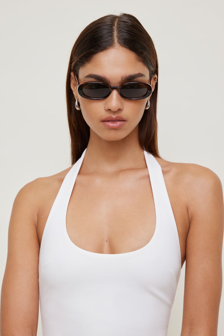 LE SPECS | Outta Love Oval Sunglasses Dark Tort / Smoke large