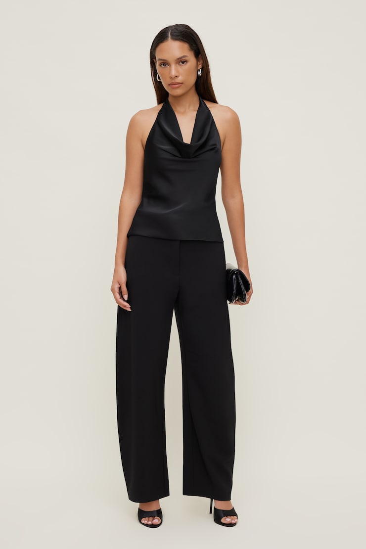 Mid Rise Barrel Leg Pants