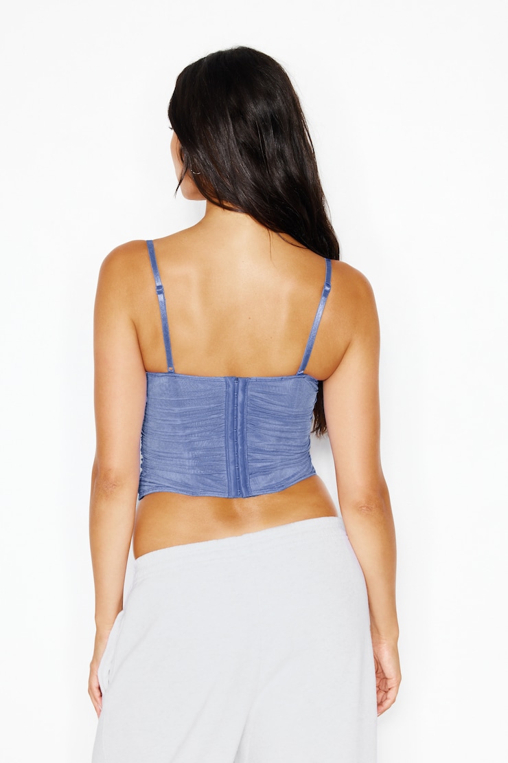 Ally Mesh Peekaboo Bustier, Blue Blush, large