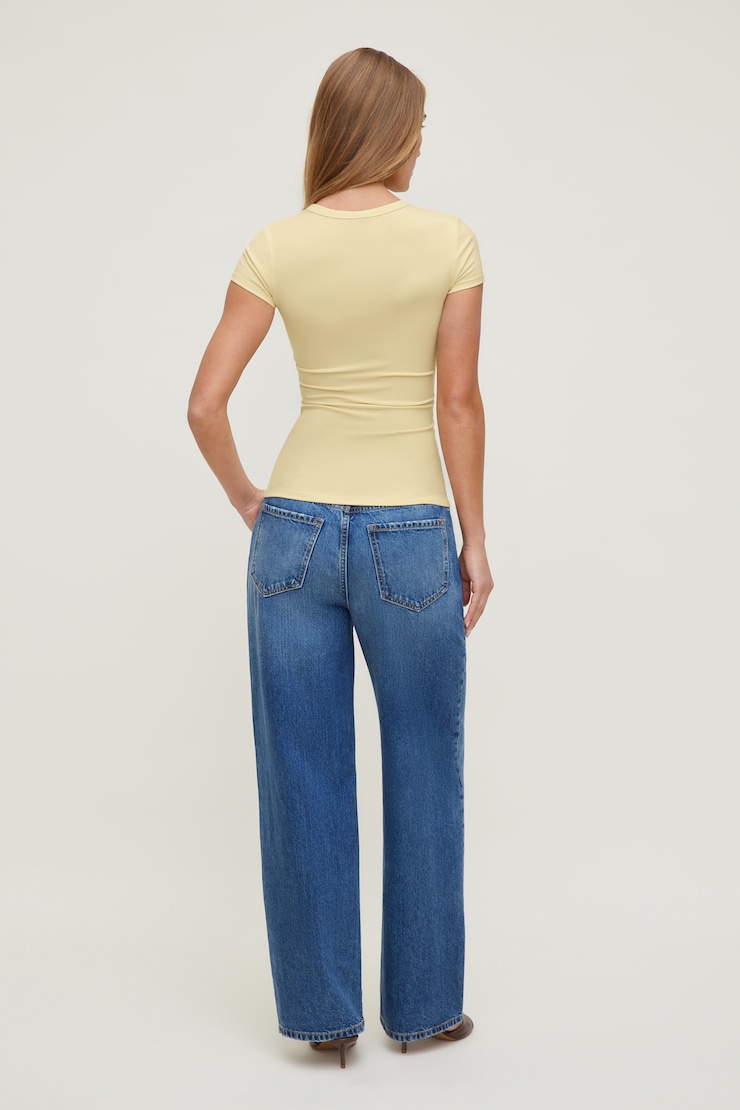 Rumi Crewneck T Shirt Pale Yellow large