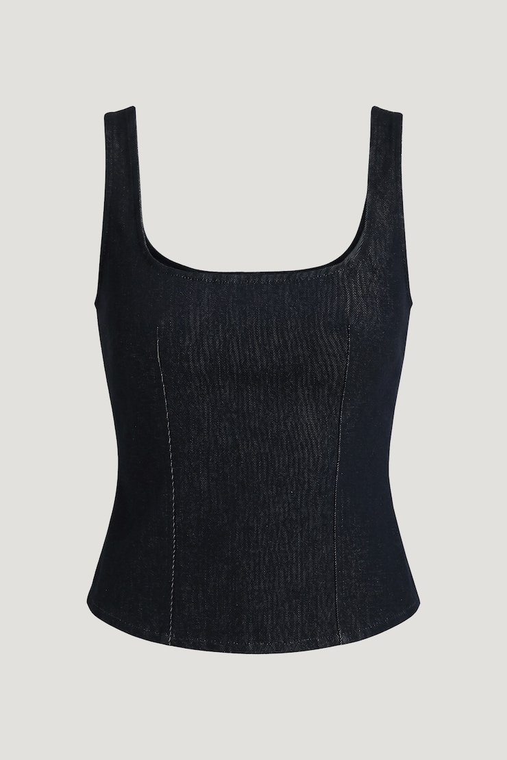 Denim Bustier Top Dark Indigo / Rinse large