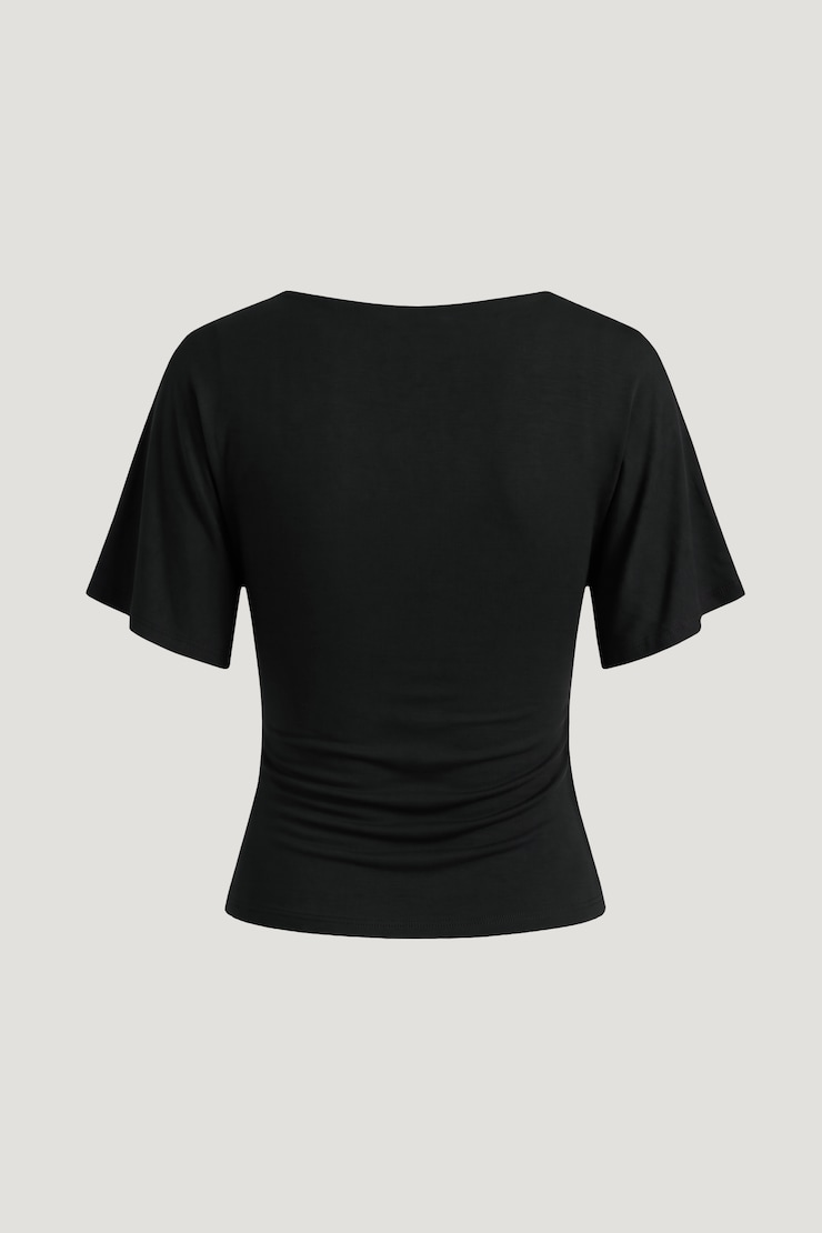Kenzie Flutter Sleeve Top Jet Black large