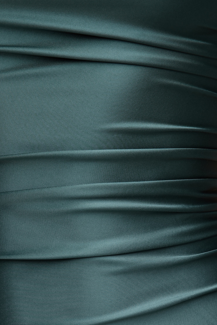 Jayde Stretch Satin Midi Dress Satin Atlantic Green large