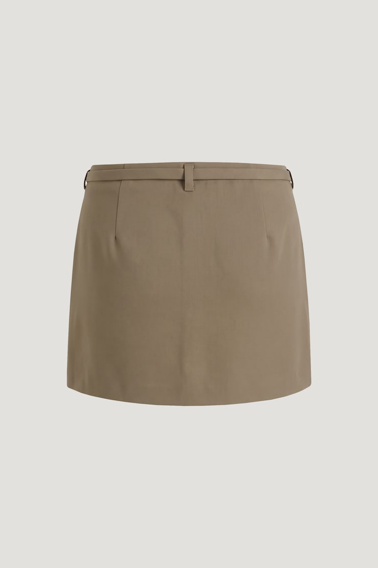 Mid Rise Belted Mini Skort Dry Clay Taupe large
