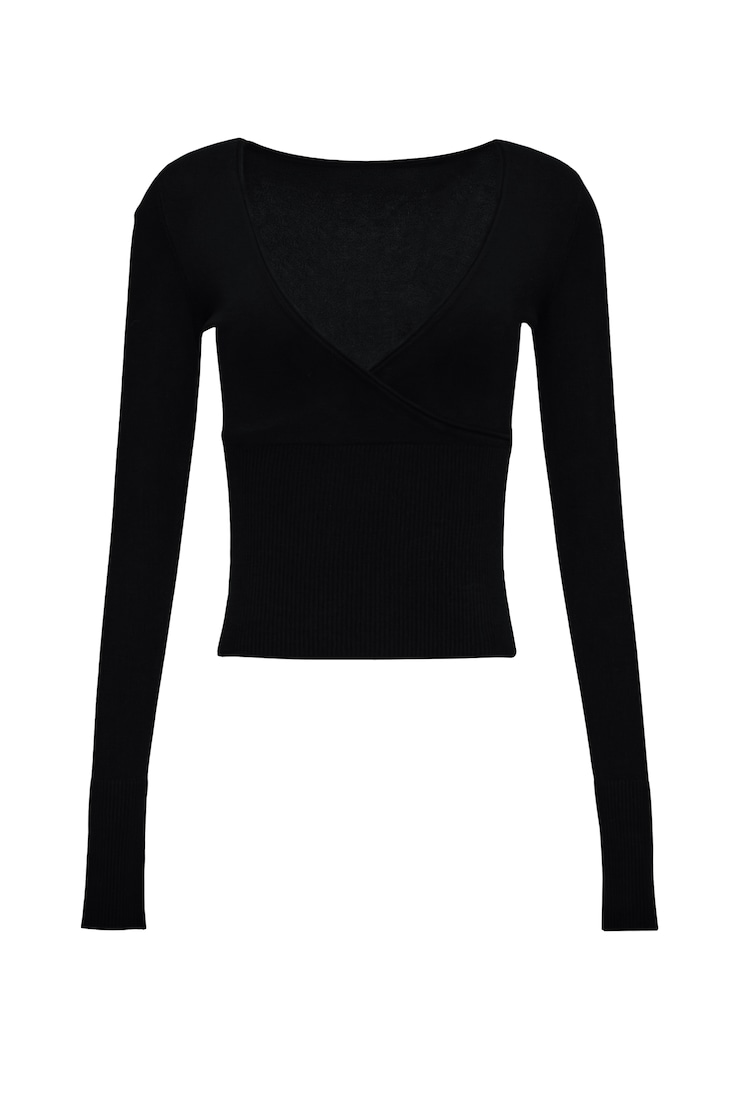 Wrap Me Sweater, Jet Black, large