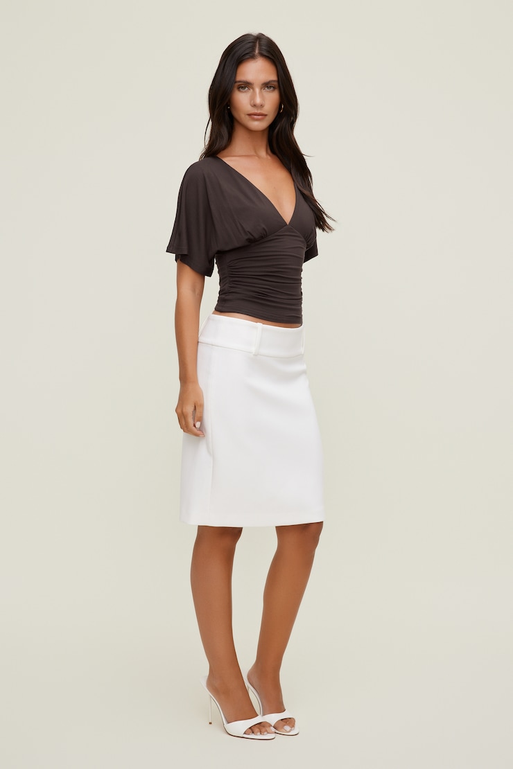 Plunge Flutter Sleeve Top