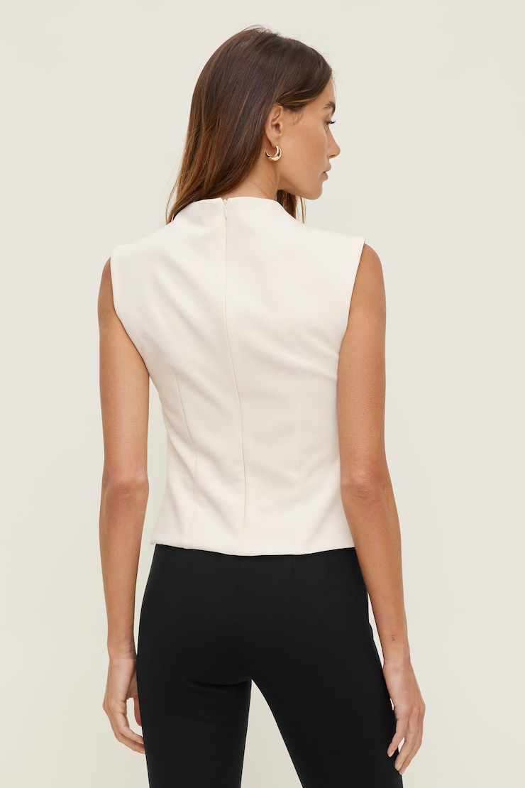 Mock Neck Top Sea Salt Cream large