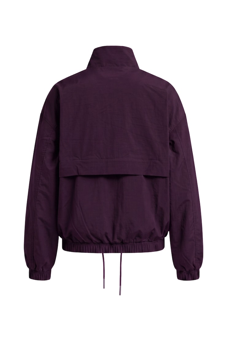 Long Water Repellent Windbreaker, Wild Berry Maroon, large