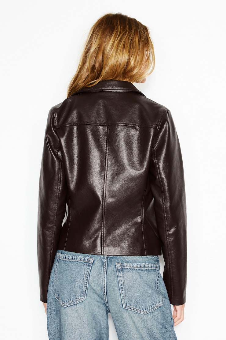 Faux-Leather Worker Jacket