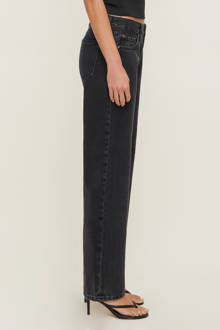 Jules Relaxed Low Rise Straight Leg Jeans Nightfall Black large