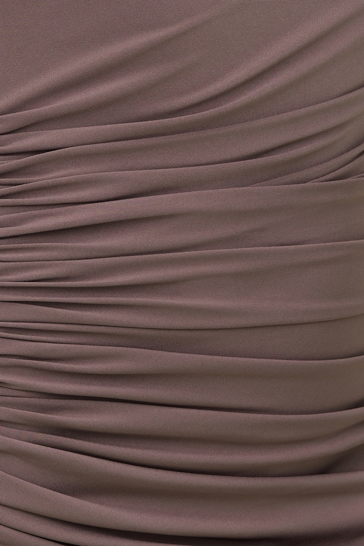 Sculpt Ruched Midi Dress Peppercorn Brown large