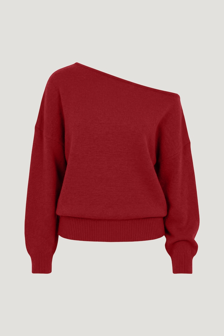 Lola Off Shoulder Sweater Savvy Red large