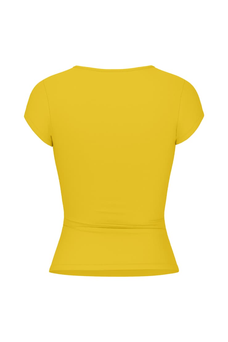 Sleek Crewneck T-Shirt, Primrose Yellow, large