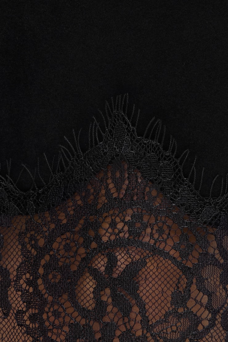 Velvet Lace Midi Skirt Jet Black large