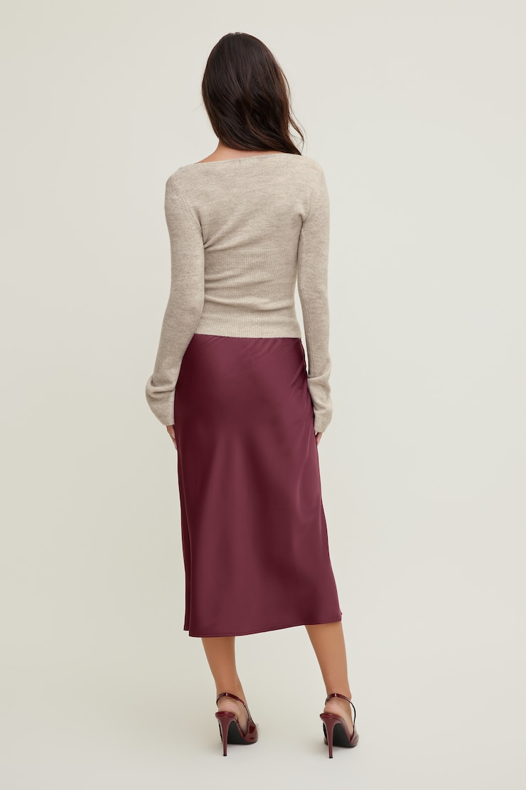 Plunge Crossover Sweater Atmosphere Melange Beige large