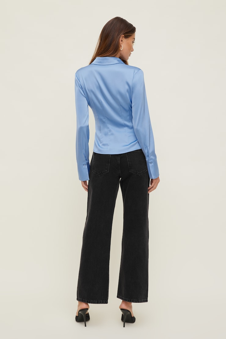 Kyra Satin Shirt Bel Air Blue large