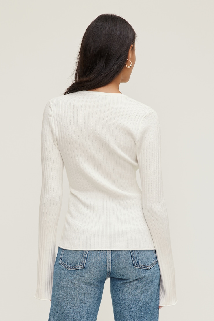 Bell Sleeve Cardigan Snow White large
