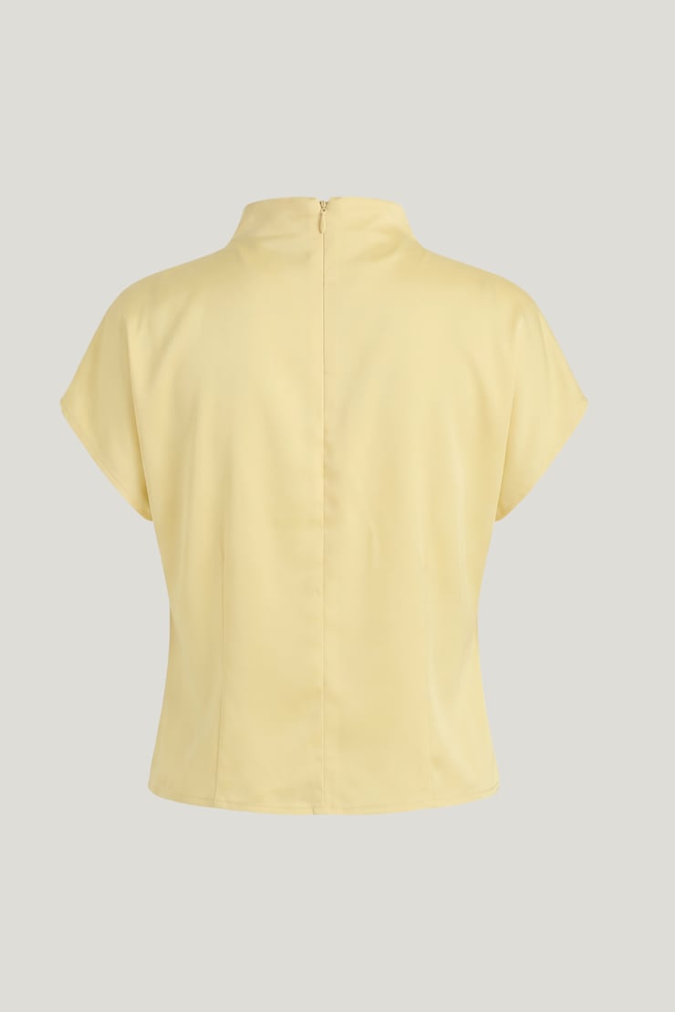 Ella Layered Satin Blouse Pale Yellow large