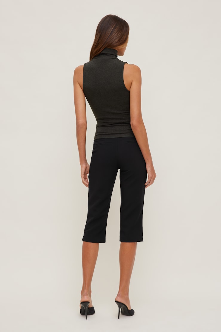 High Rise Capri Pants Jet Black large