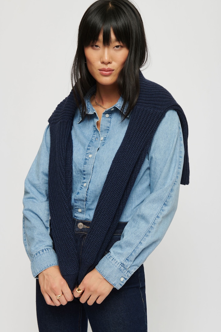 Vera Denim Blouse Soft Sky Blue large