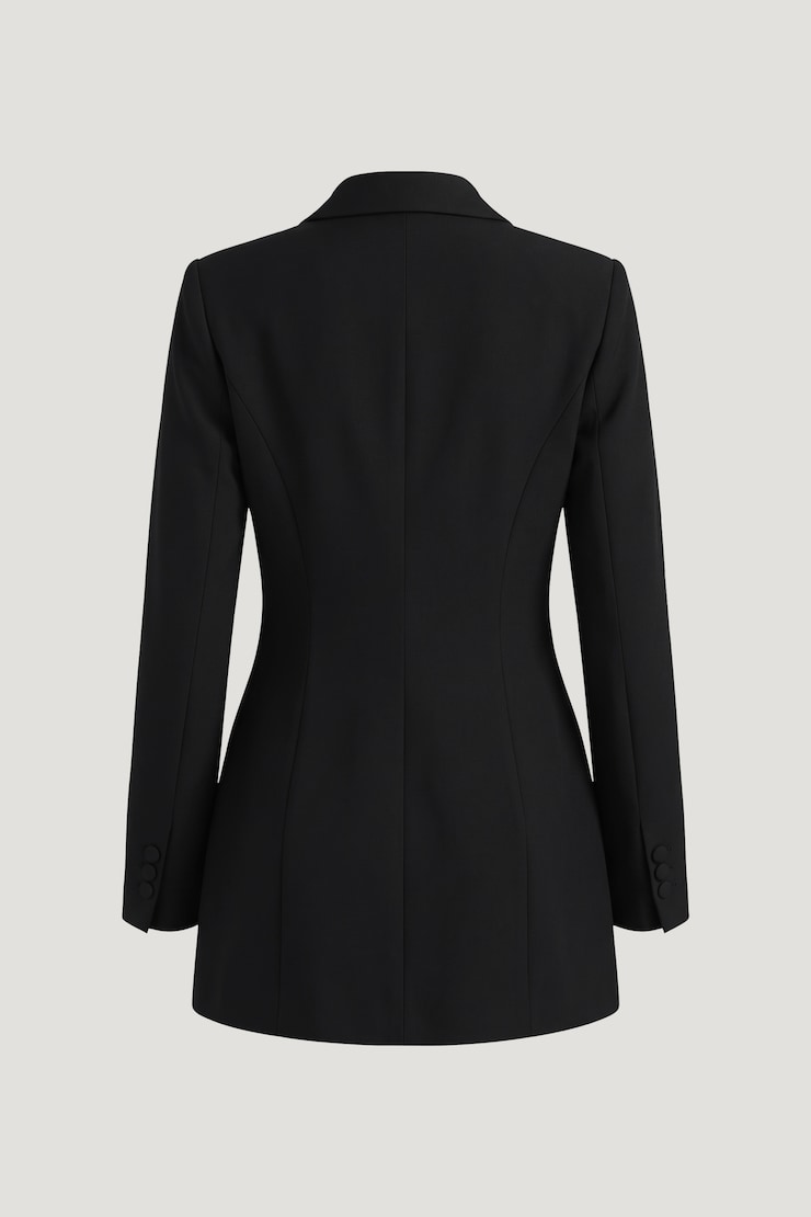 Sloane Blazer Romper Mini Dress Jet Black large