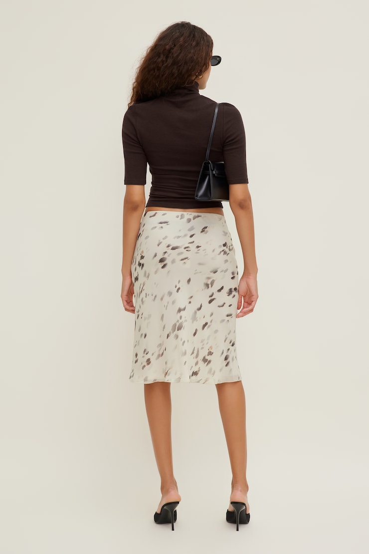 Esther Georgette Midi Skirt Beige Floral large
