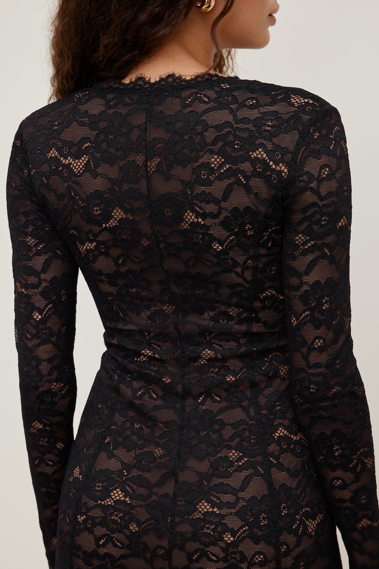 Chloe Lace Mini Dress Jet Black large