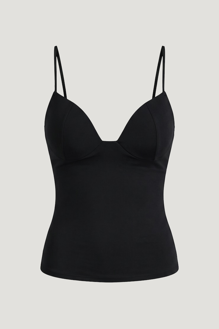 Mindi Padded Bustier Top Jet Black large