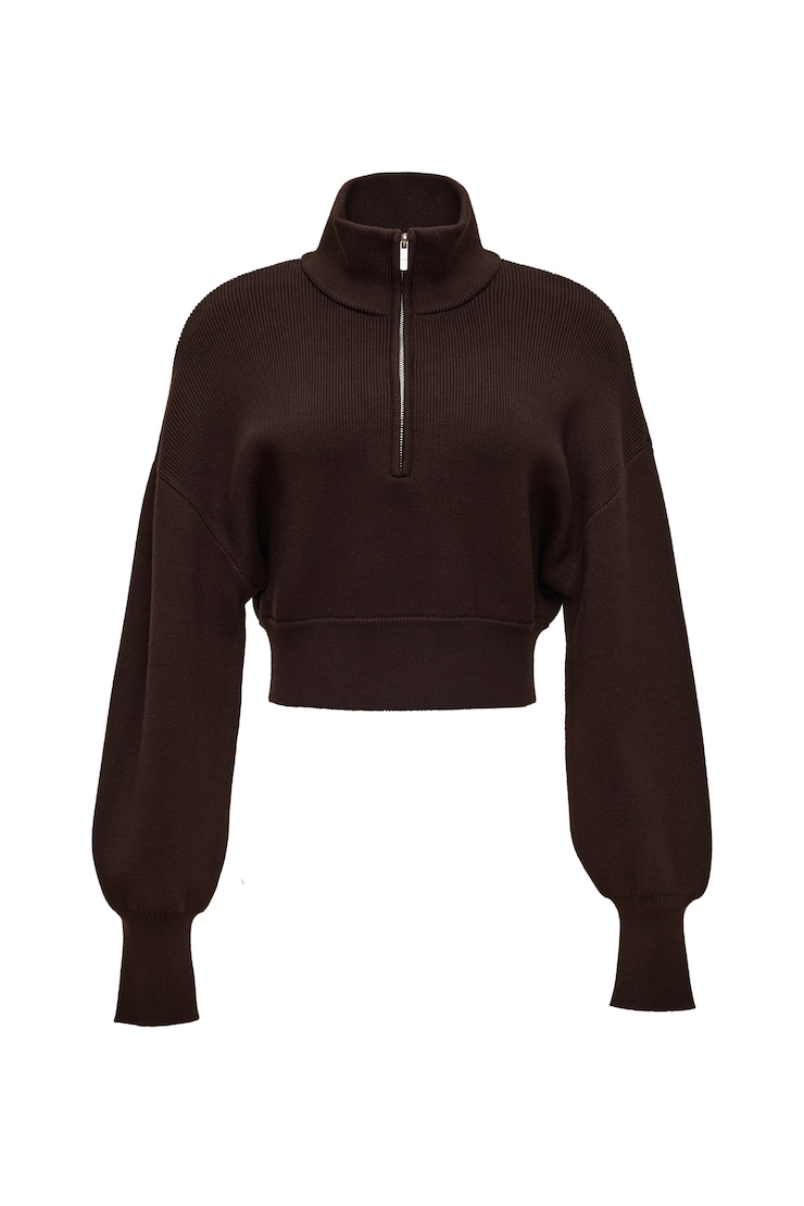 City Layer Half Zip Jacket, Chocolate Mousse Brown, large