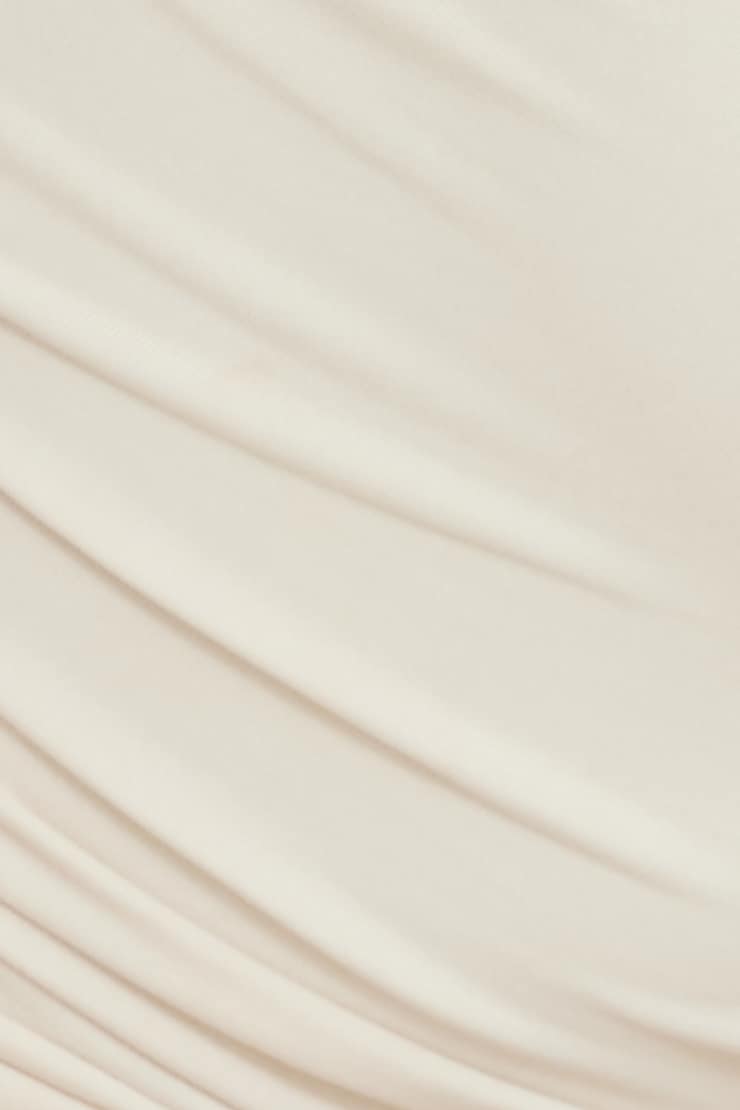Robe maxi froncée en jersey Ines Beige journée pluvieuse large