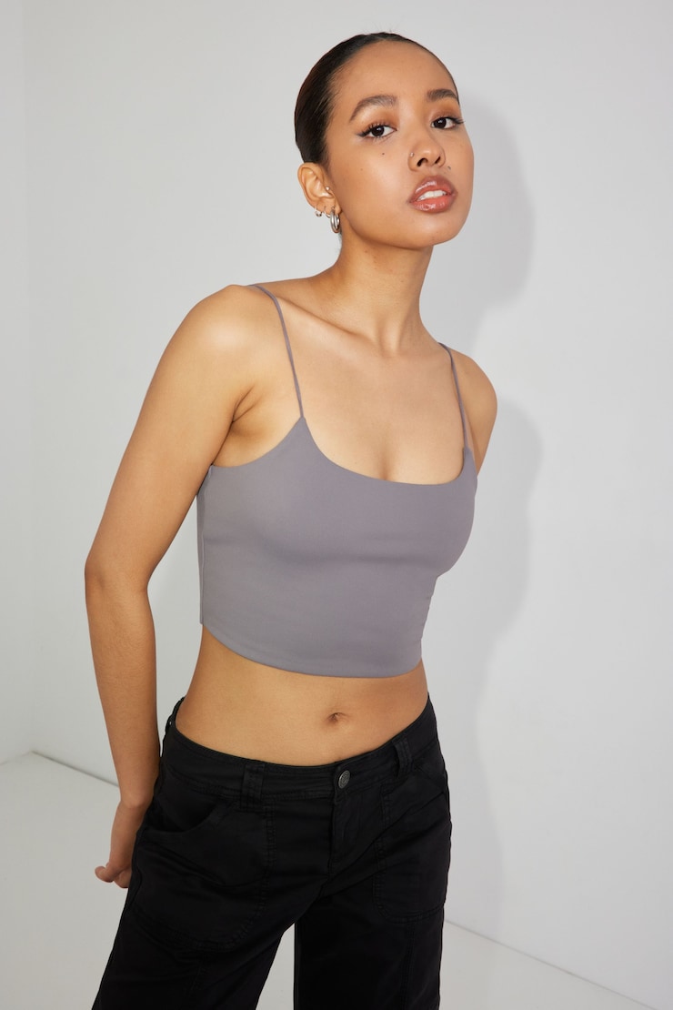 Cami écourtée Eva, Gris fumé, large