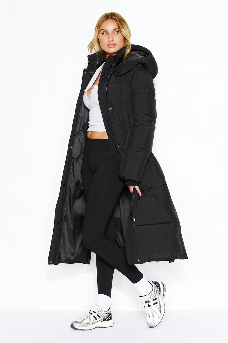 Maxi Puff Coat, Jet Black, large