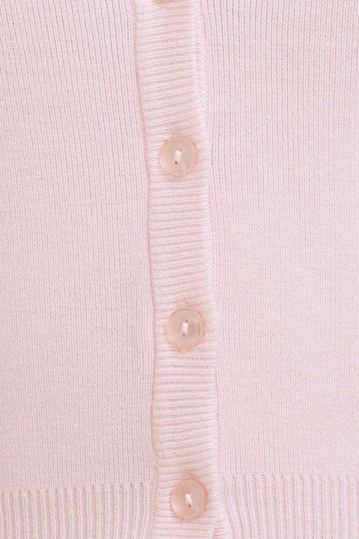 Becca Short Sleeve Cardigan Pale Lilac Pink large