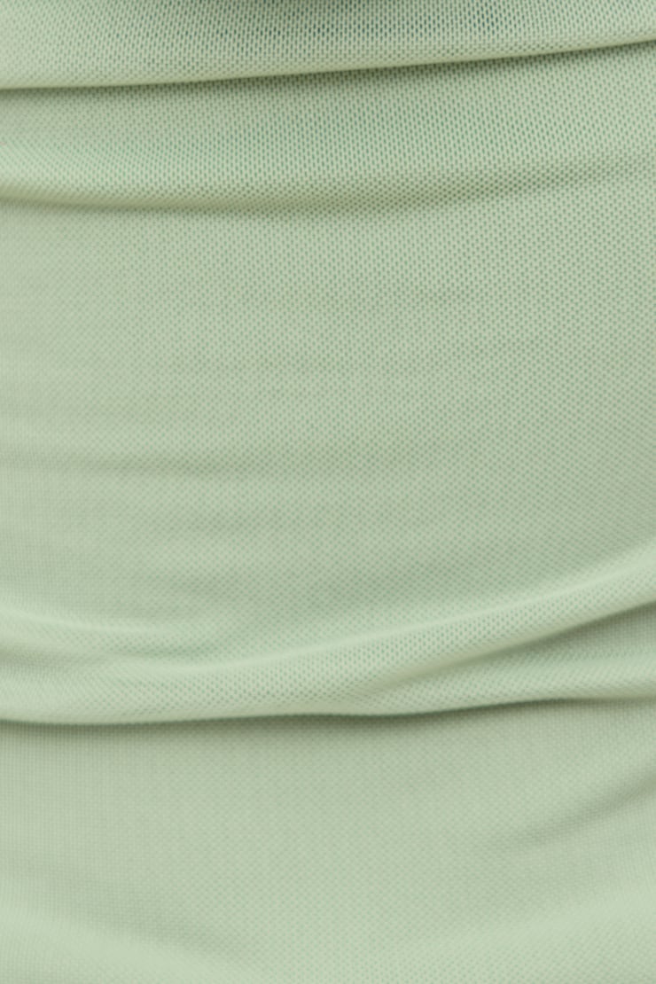 Cowl Neck Mesh Halter Top Macaroon Mint Green large