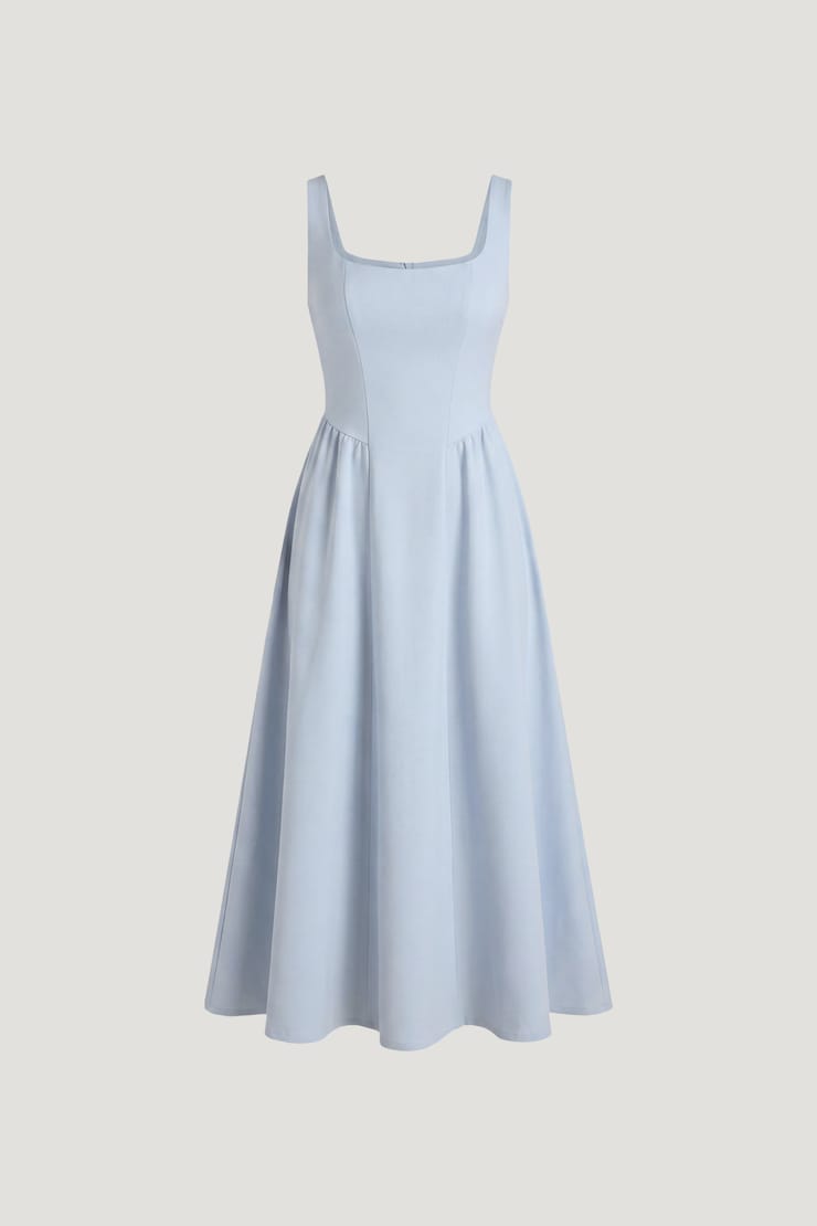 Irina Ponte Midi Dress Heather Blue large