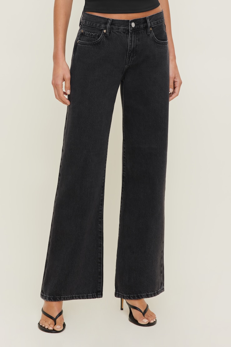 Jules Relaxed Low Rise Straight Leg Jeans Nightfall Black large