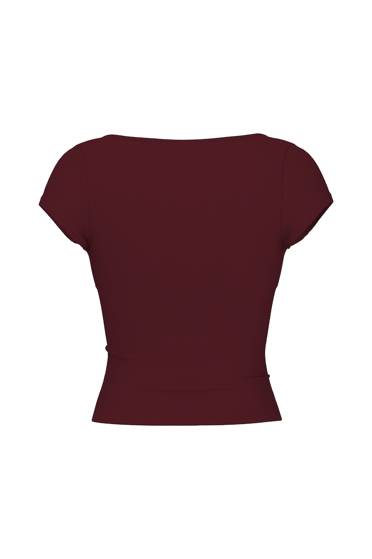 Sleek Crossover T-Shirt, Burgundy Bite, large